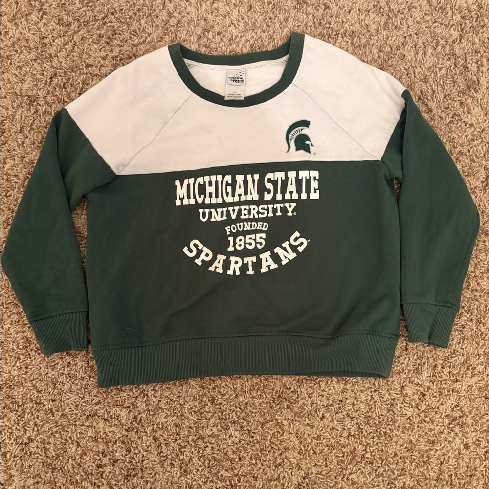 Michigan State University Green and White Sweater